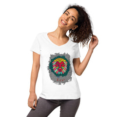 Leo Women’s Fitted V-neck T-shirt | Zodiac Series 11 - Beyond T-shirts