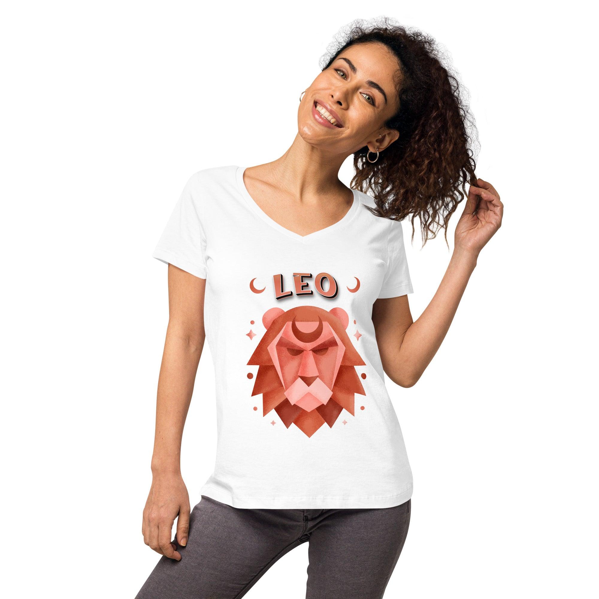 Leo Women’s Fitted V-neck T-shirt | Zodiac Series 2 - Beyond T-shirts