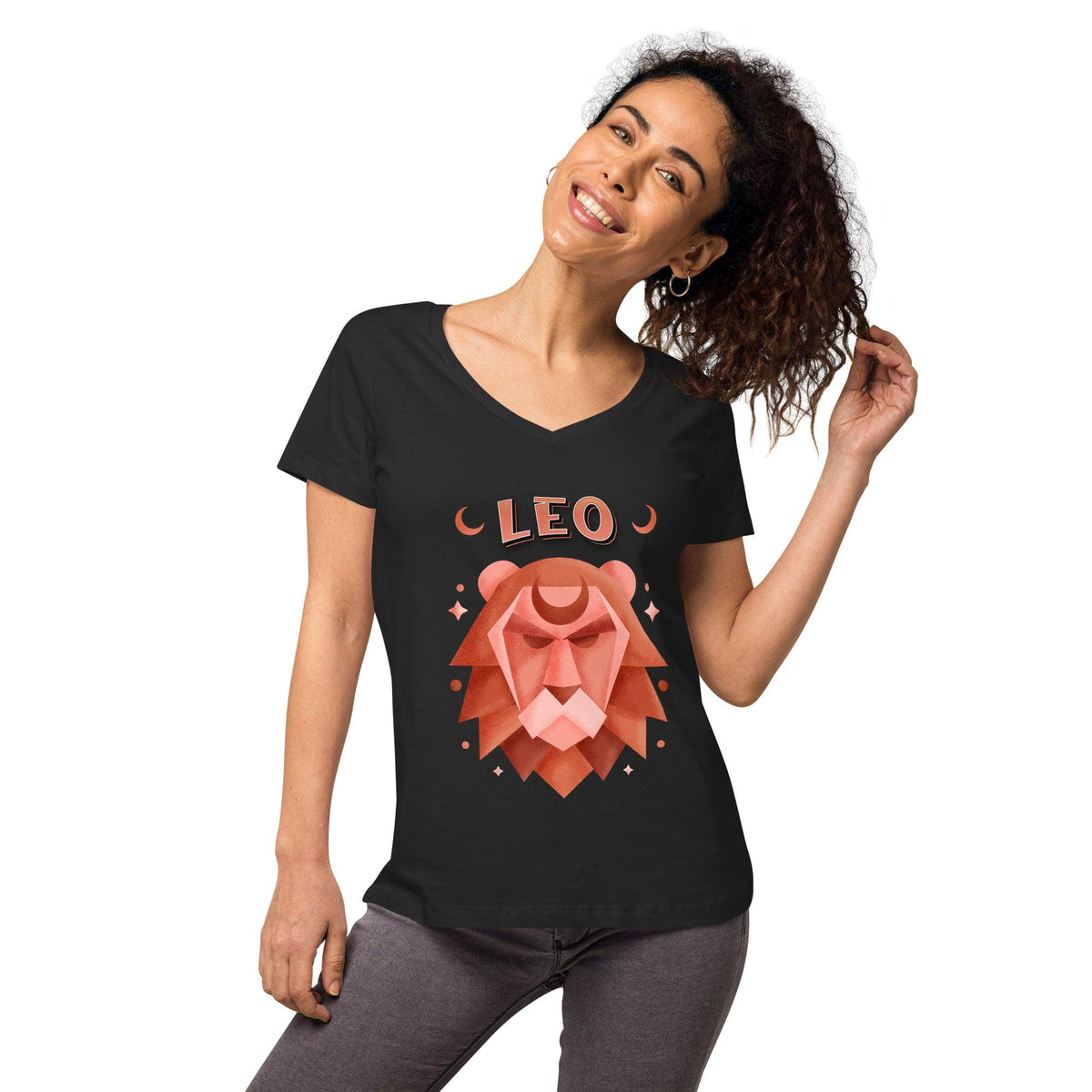 Leo Women’s Fitted V-neck T-shirt | Zodiac Series 2 - Beyond T-shirts