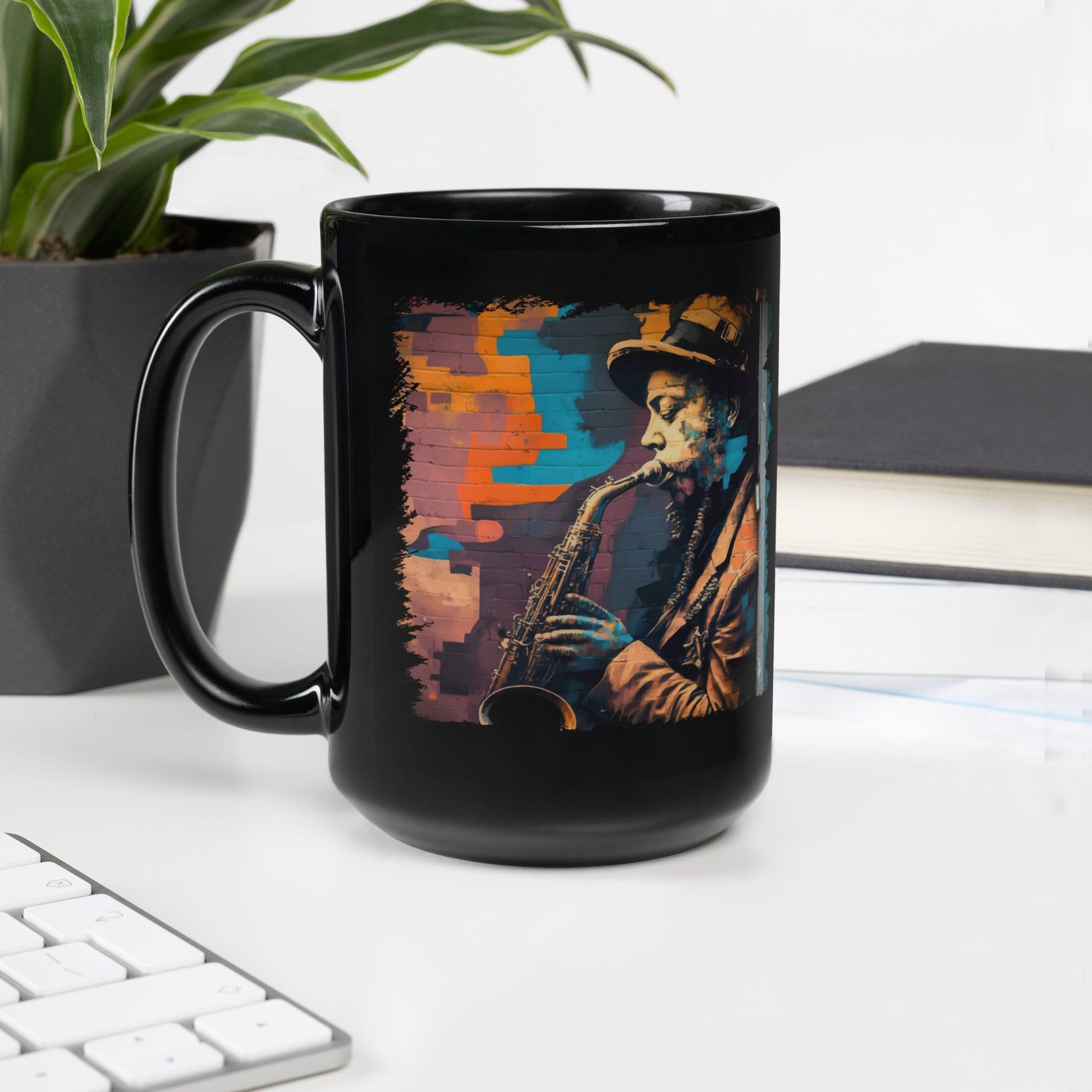 Let The Sax Speak Black Glossy Mug - Beyond T-shirts