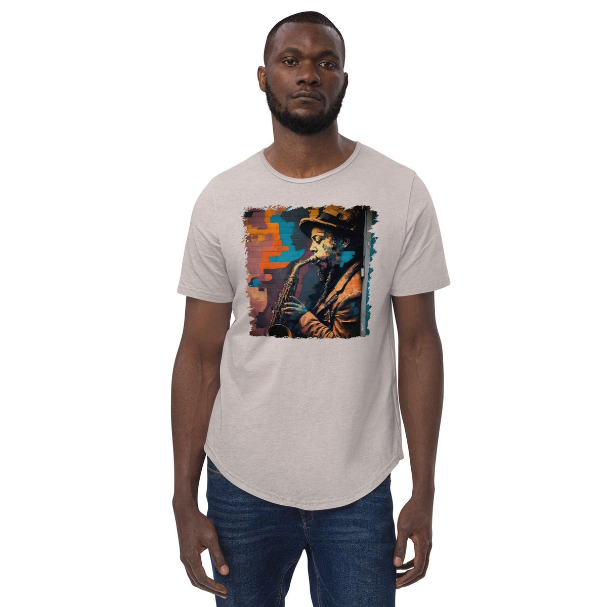 Let The Sax Speak Men's Curved Hem T-Shirt - Beyond T-shirts