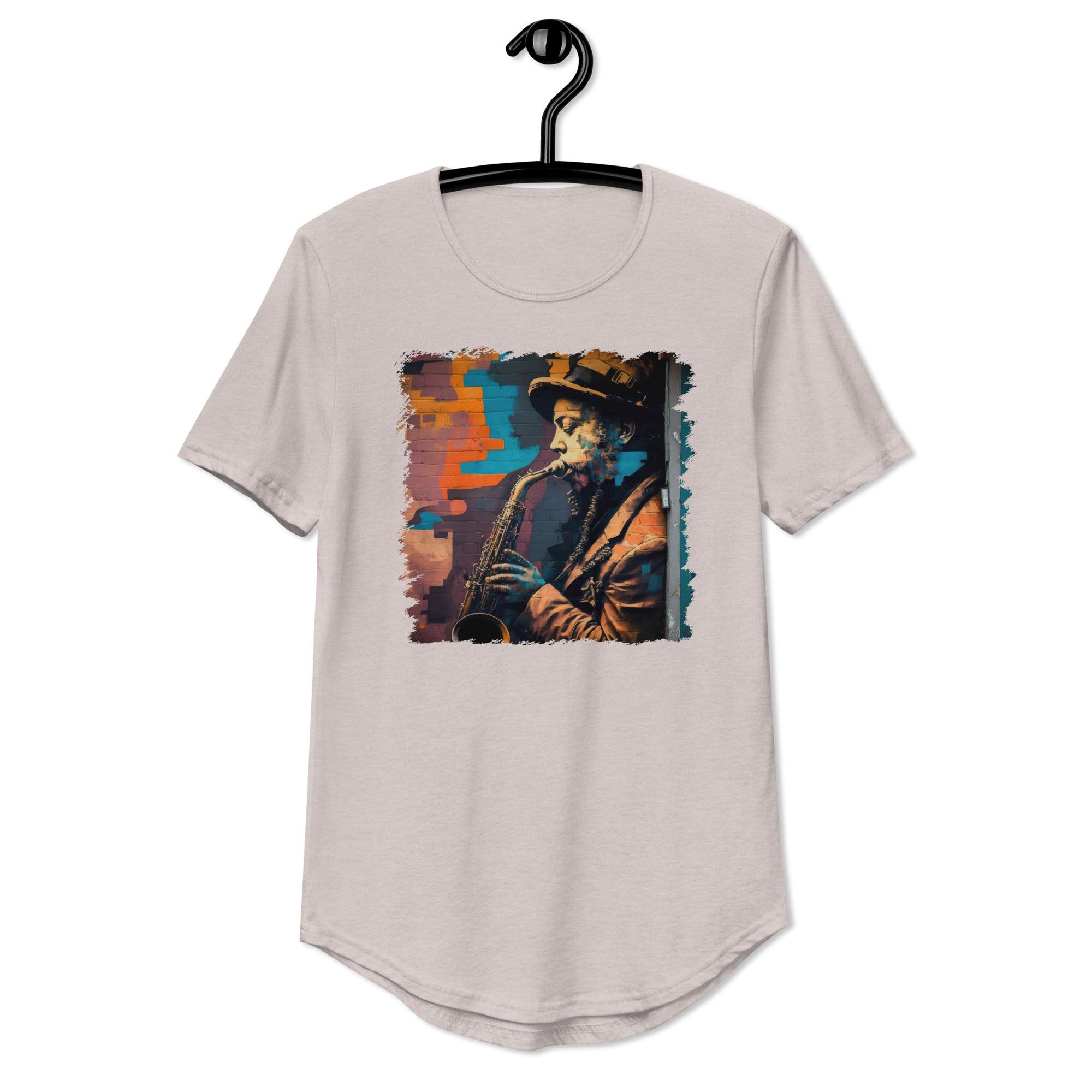 Let The Sax Speak Men's Curved Hem T-Shirt - Beyond T-shirts
