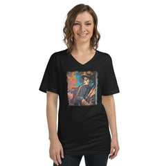 Let The Sax Speak Unisex Short Sleeve V-Neck T-Shirt - Beyond T-shirts