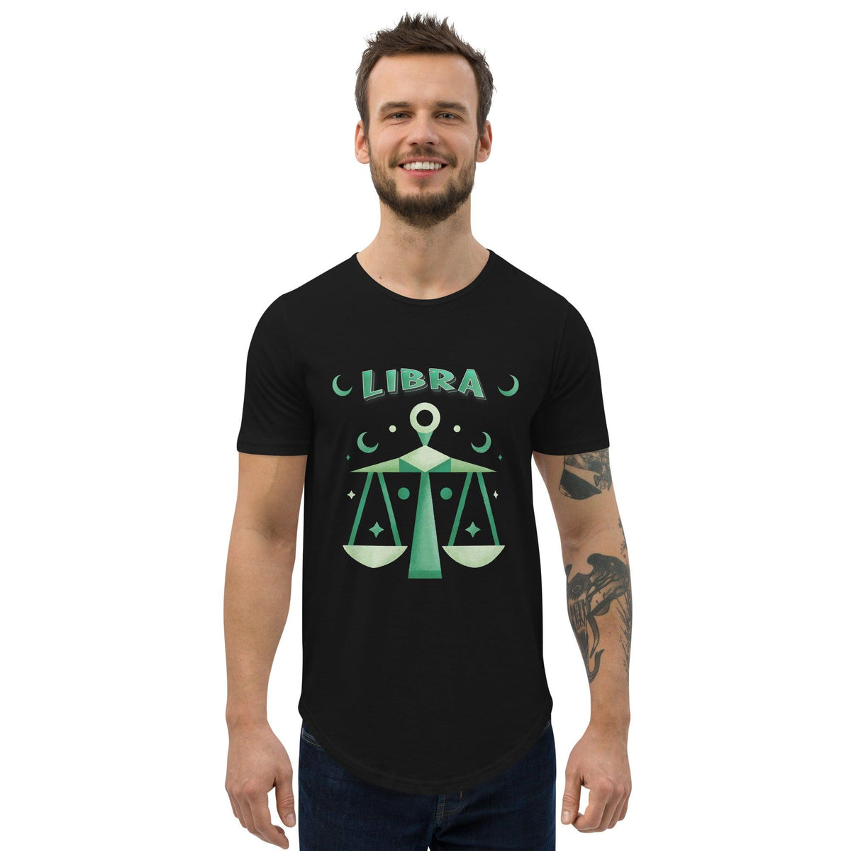 Libra Men's Curved Hem T-Shirt | Zodiac Series 2 - Beyond T-shirts