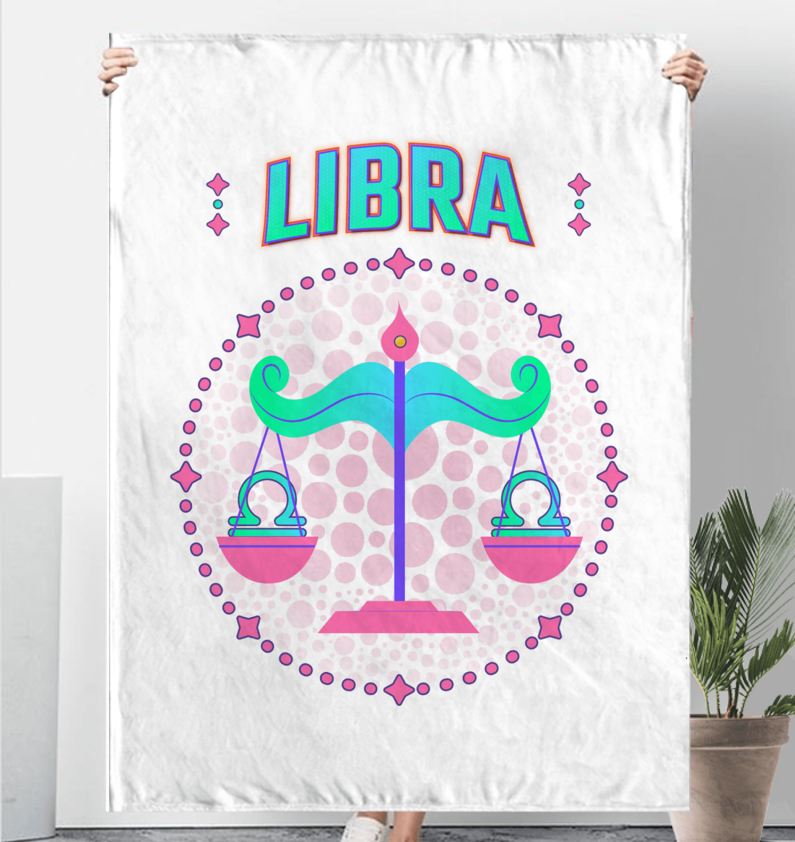 Libra Sherpa Blanket | Zodiac Series 1 - Beyond T-shirts