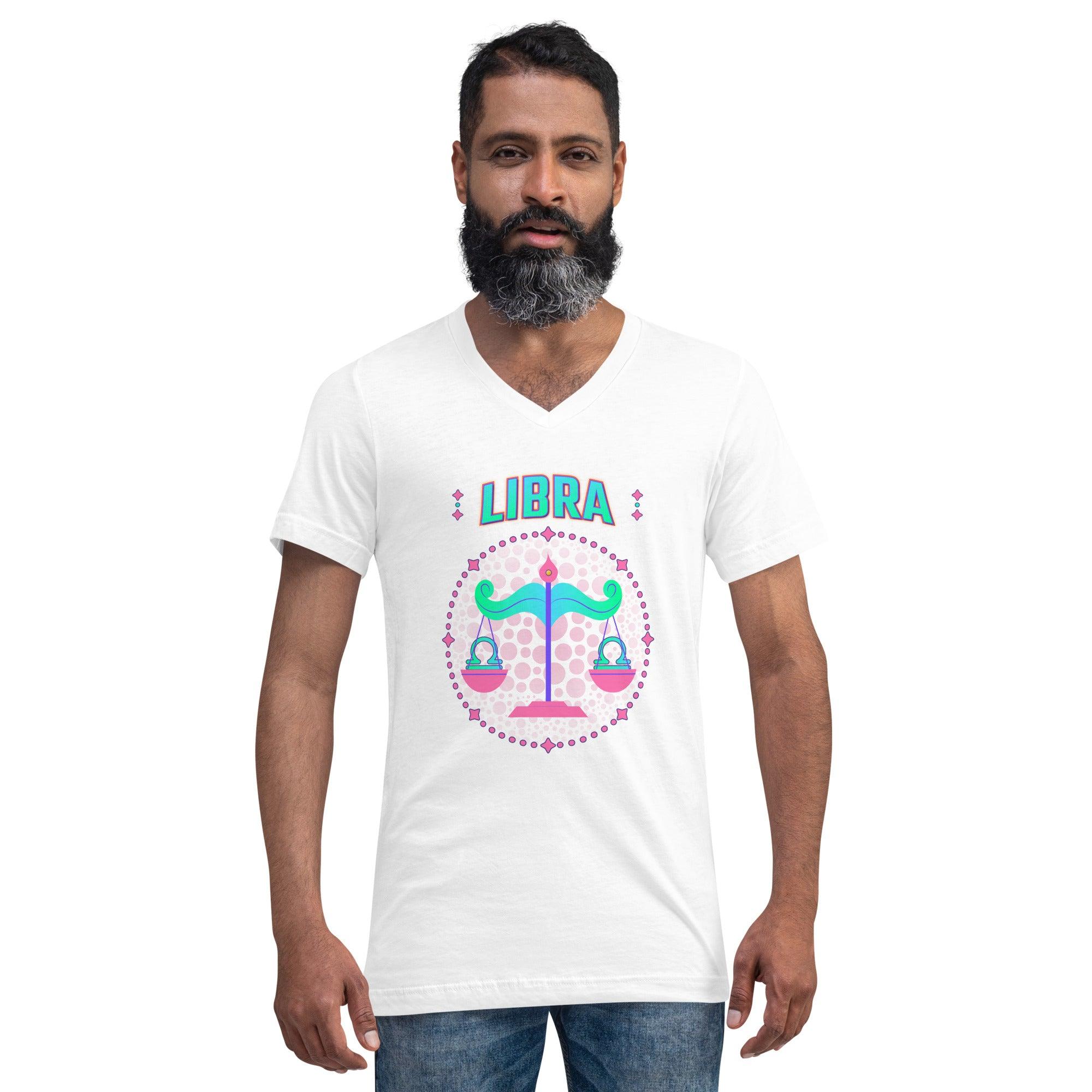 Libra Unisex Short Sleeve V-Neck T-Shirt | Zodiac Series 1 - Beyond T-shirts