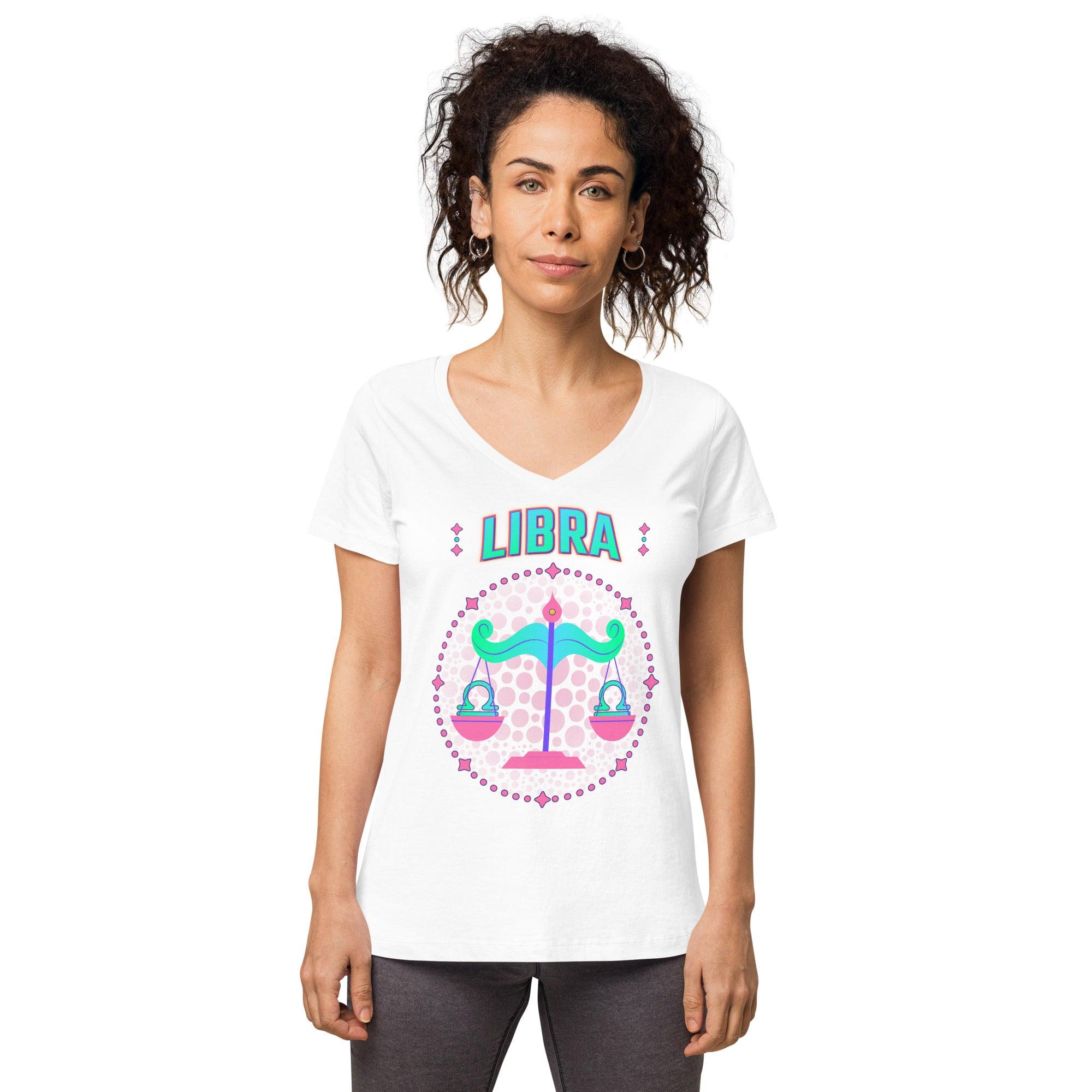 Libra Women’s Fitted V-Neck T-Shirt | Zodiac Series 1 - Beyond T-shirts