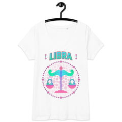 Libra Women’s Fitted V-Neck T-Shirt | Zodiac Series 1 - Beyond T-shirts