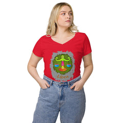 Libra Women’s Fitted V-neck T-shirt | Zodiac Series 11 - Beyond T-shirts