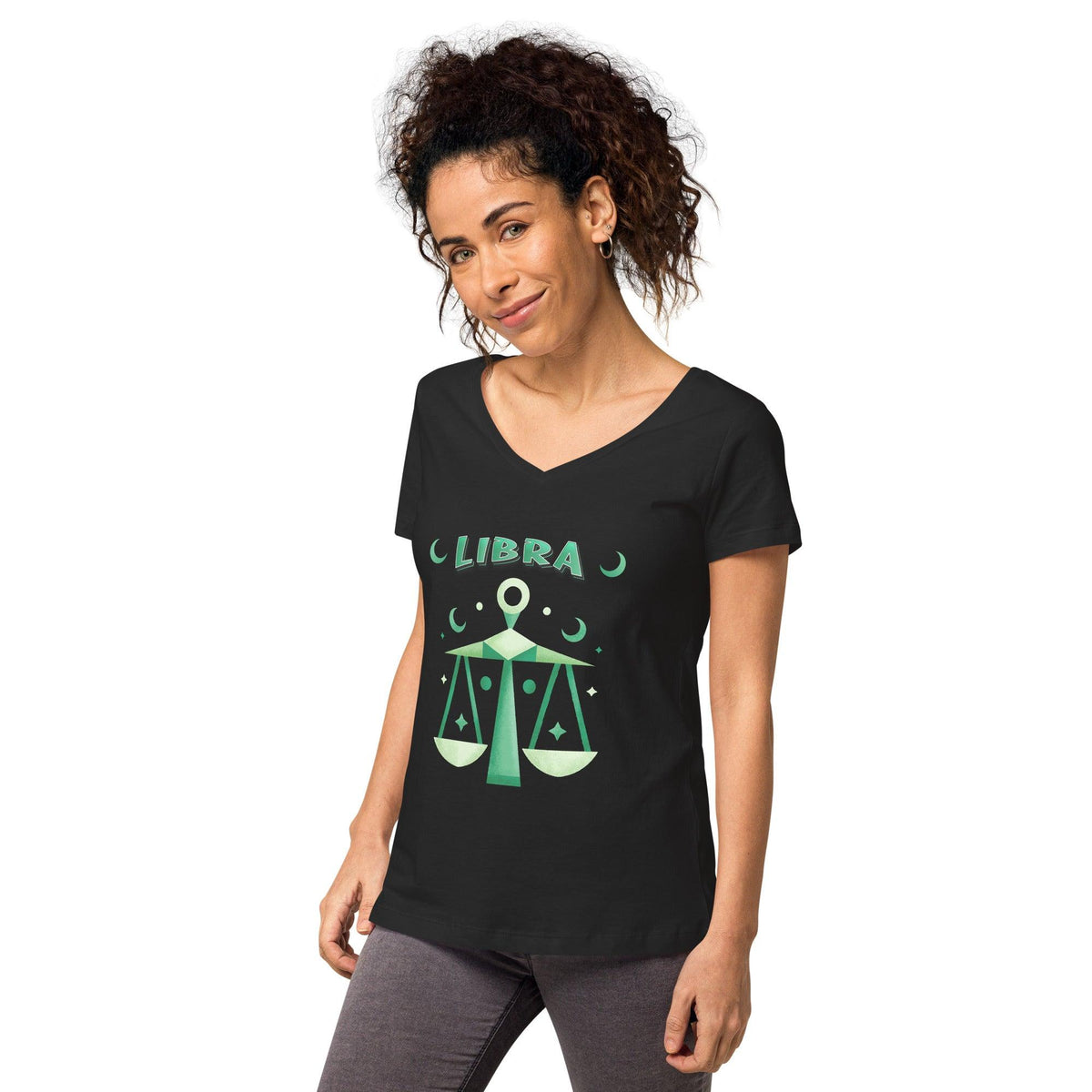 Libra Women’s Fitted V-neck T-shirt | Zodiac Series 2 - Beyond T-shirts