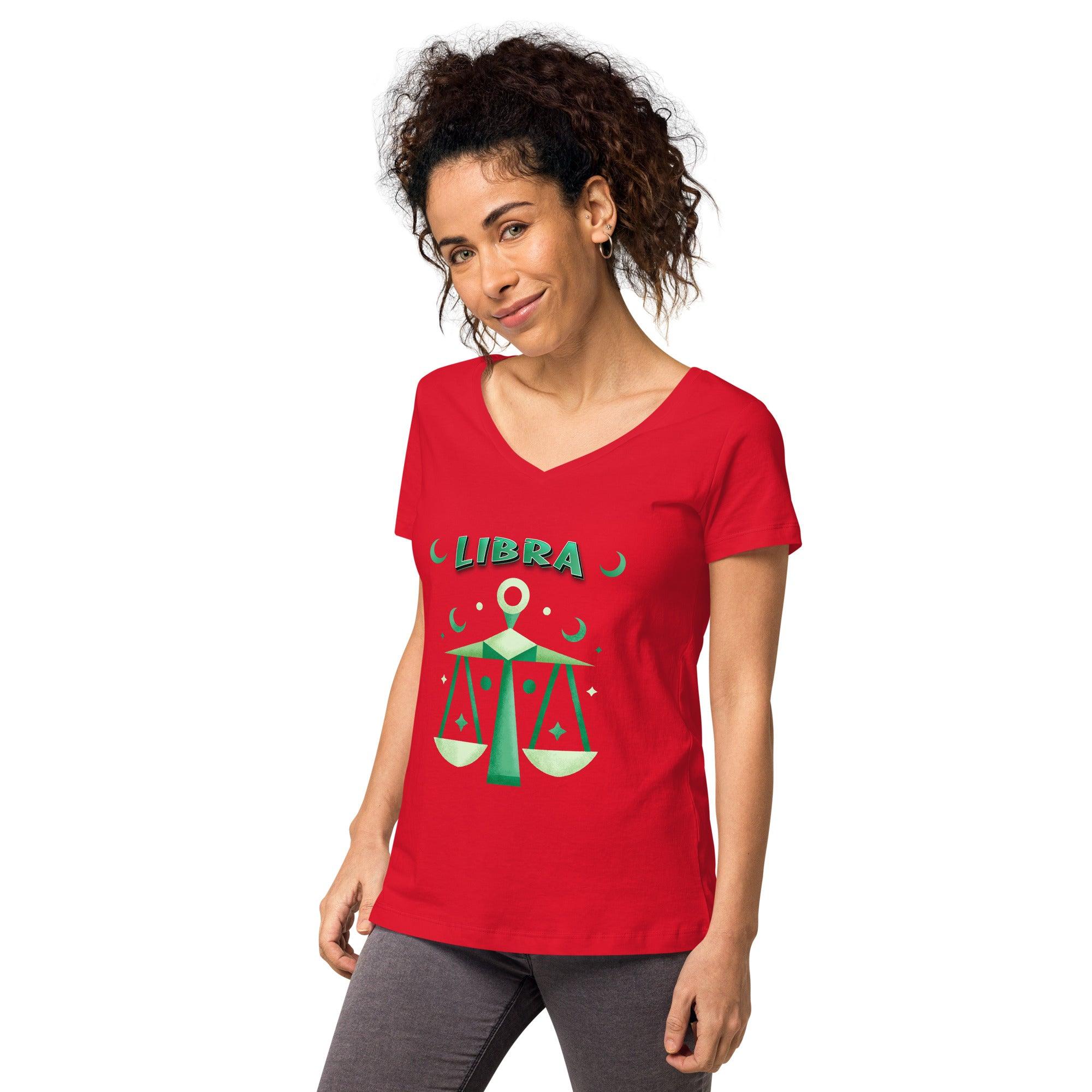 Libra Women’s Fitted V-neck T-shirt | Zodiac Series 2 - Beyond T-shirts