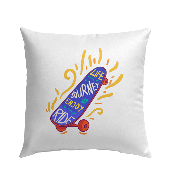 Life Is A Journey Outdoor Pillow - Beyond T-shirts