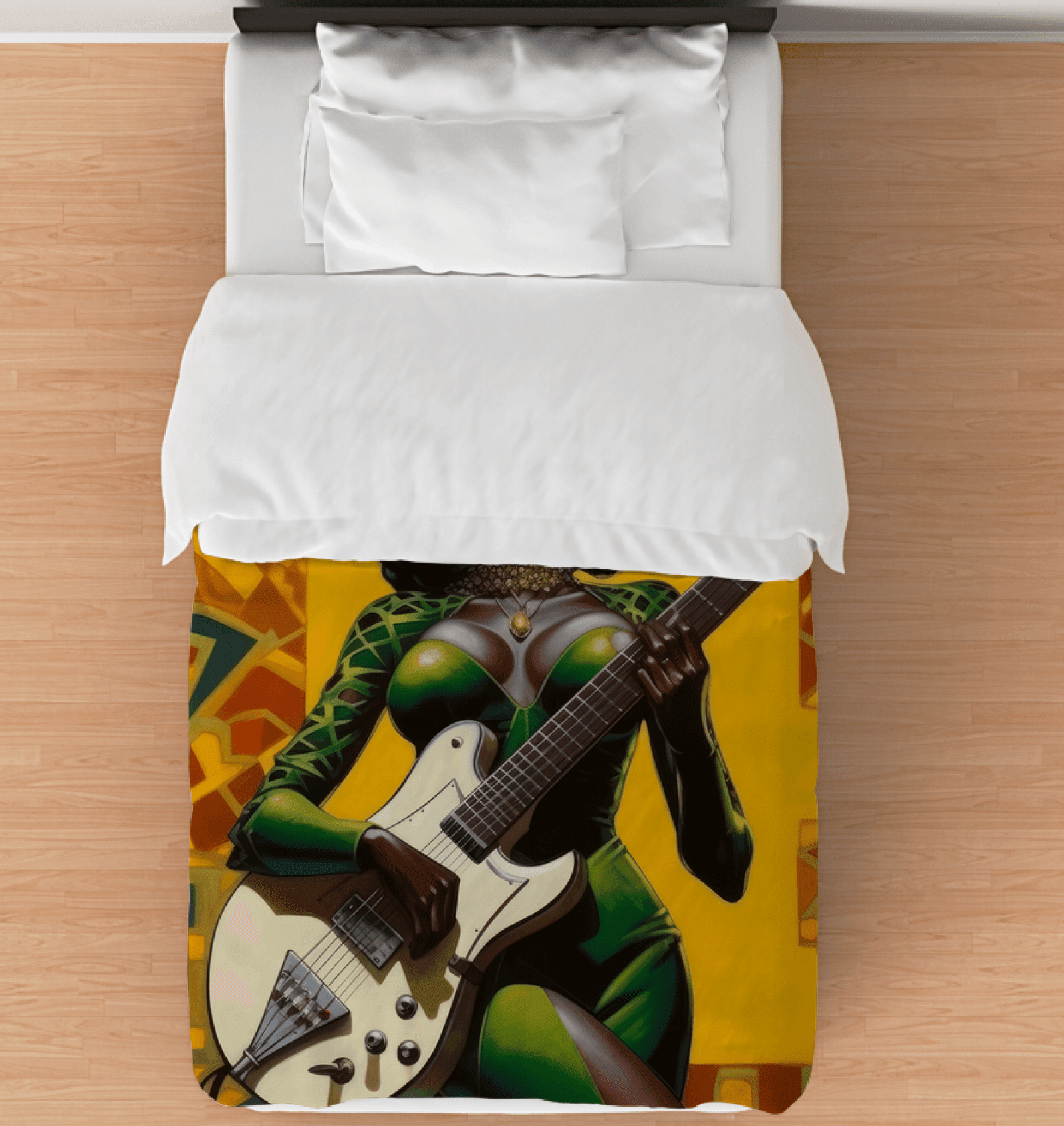 Love Playing Guitar Comforter Twin