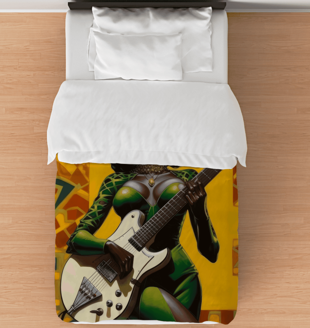 Love Playing Guitar Comforter Twin