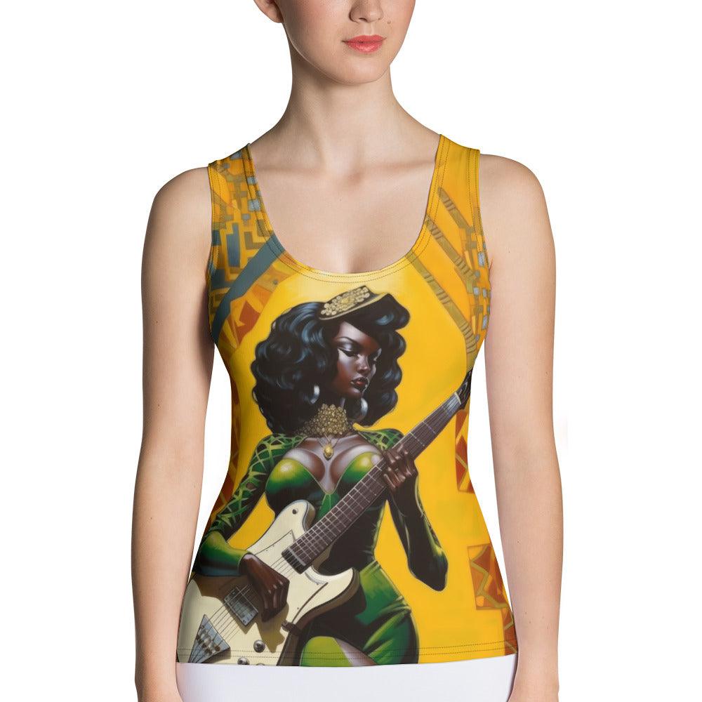 Love Playing Guitar Sublimation Tank Top - Front View