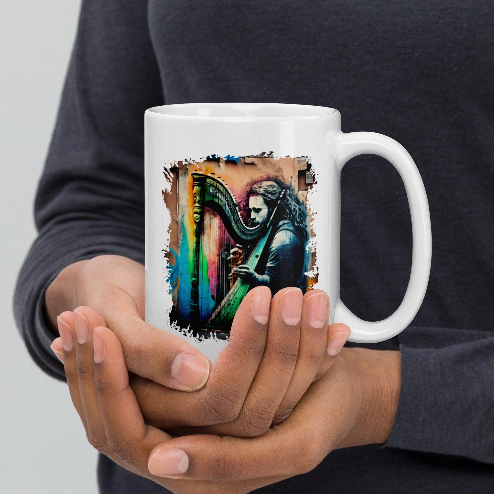 Making Magic With Those Strings White glossy mug - Beyond T-shirts