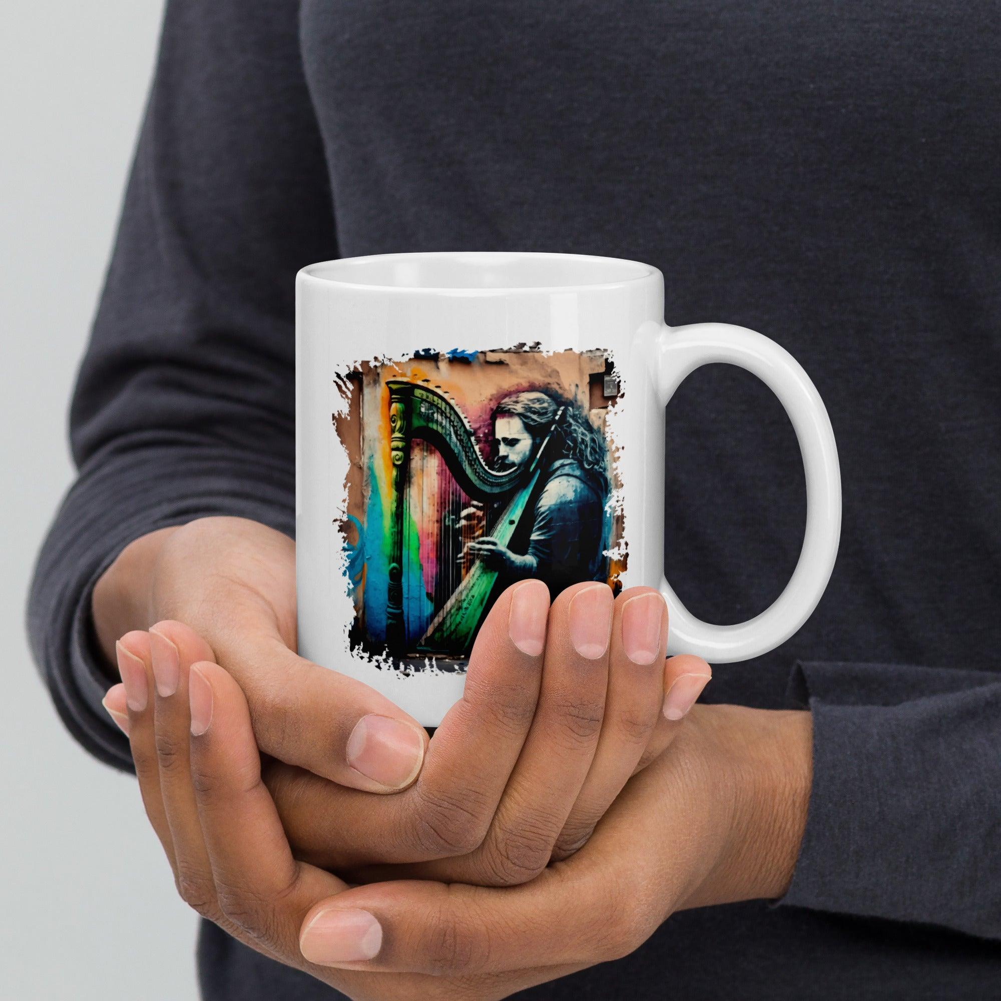 Making Magic With Those Strings White glossy mug - Beyond T-shirts