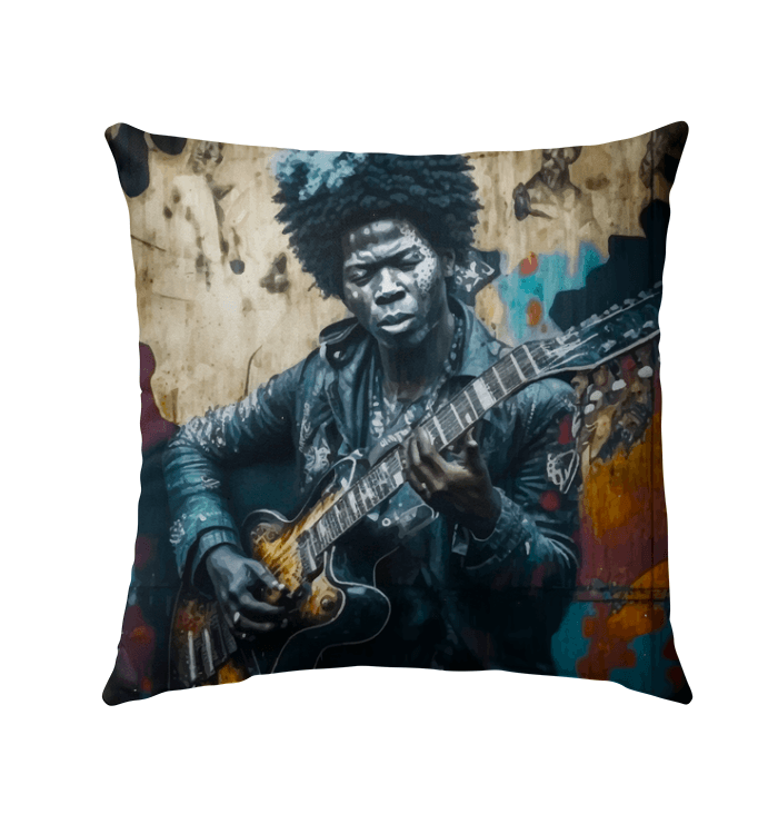 Master Of The Six String Outdoor Pillow - Beyond T-shirts