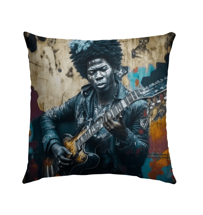 Master Of The Six String Outdoor Pillow - Beyond T-shirts