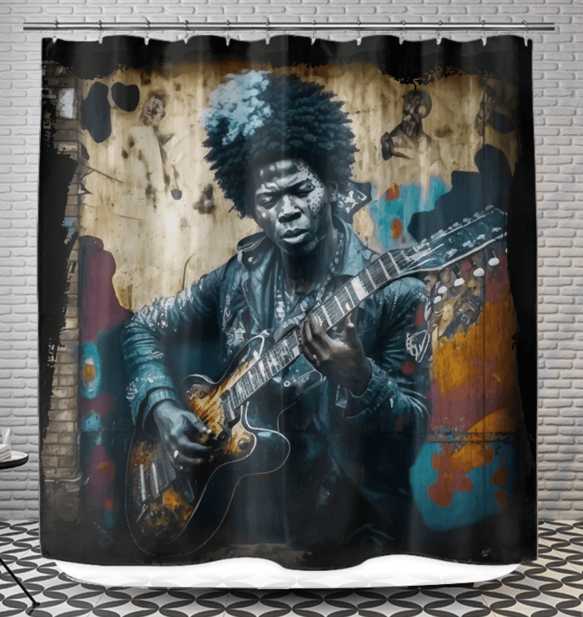 Master Of The Six String Shower Curtain - Beyond T-shirts