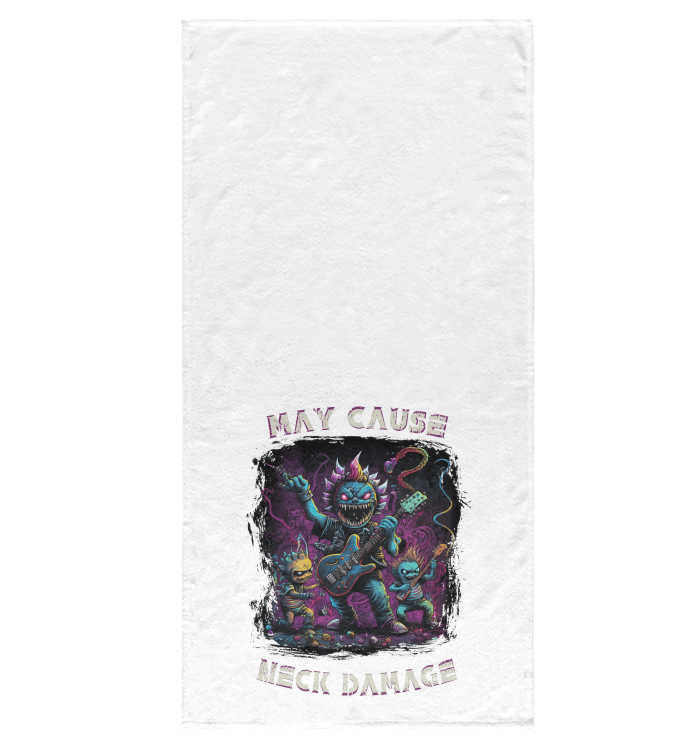 May Cause Neck Damage Bath Towel - Beyond T-shirts