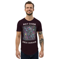 May Cause Neck Damage Men's Curved Hem T-Shirt - Beyond T-shirts