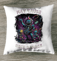 May Cause Neck Damage Outdoor Pillow - Beyond T-shirts