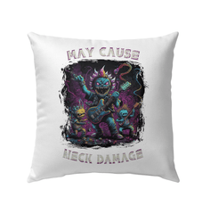 May Cause Neck Damage Outdoor Pillow - Beyond T-shirts