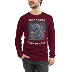 May Cause Neck Damage Unisex Long Sleeve Tee - Beyond T-shirts