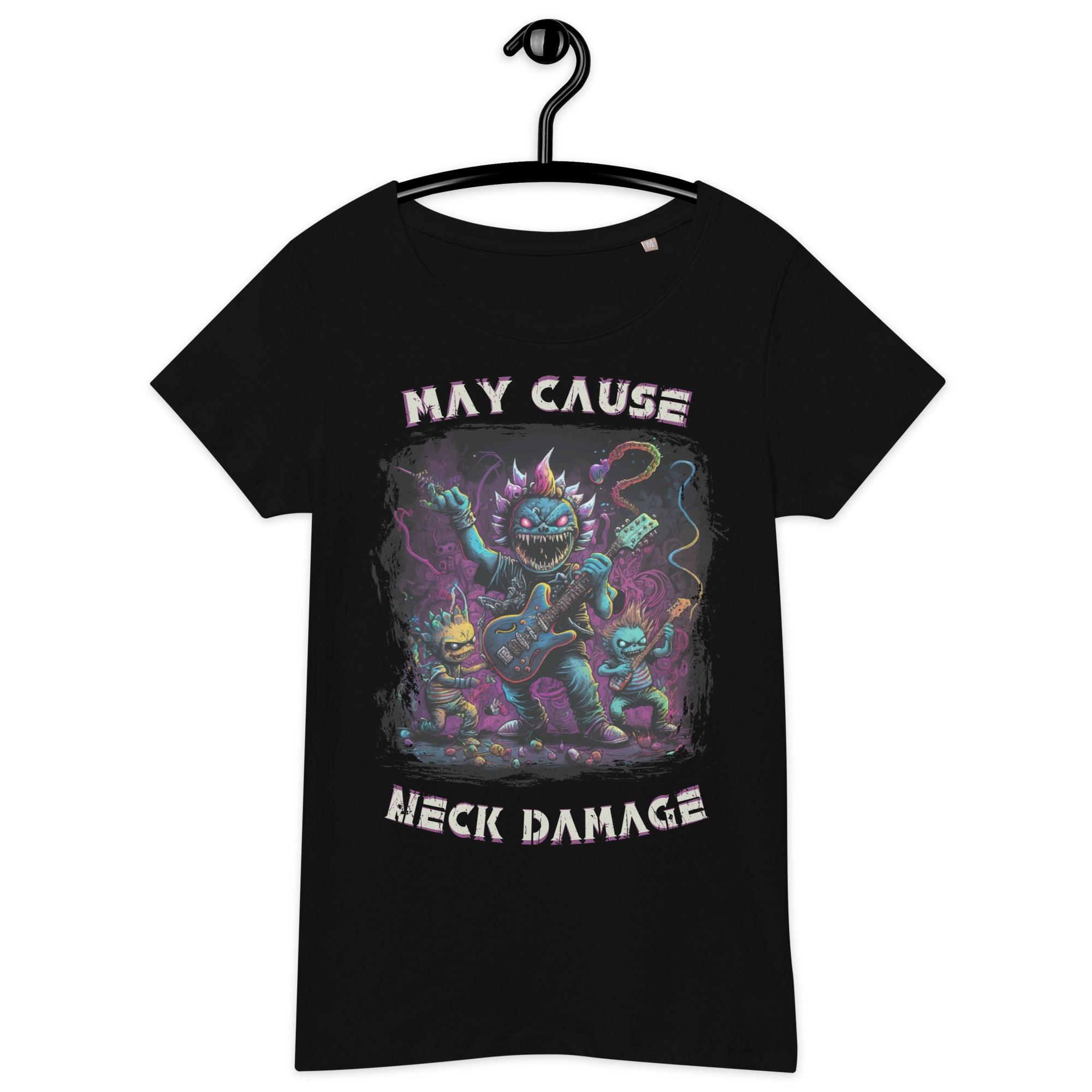 May cause neck damage women's basic organic t-shirt - Beyond T-shirts