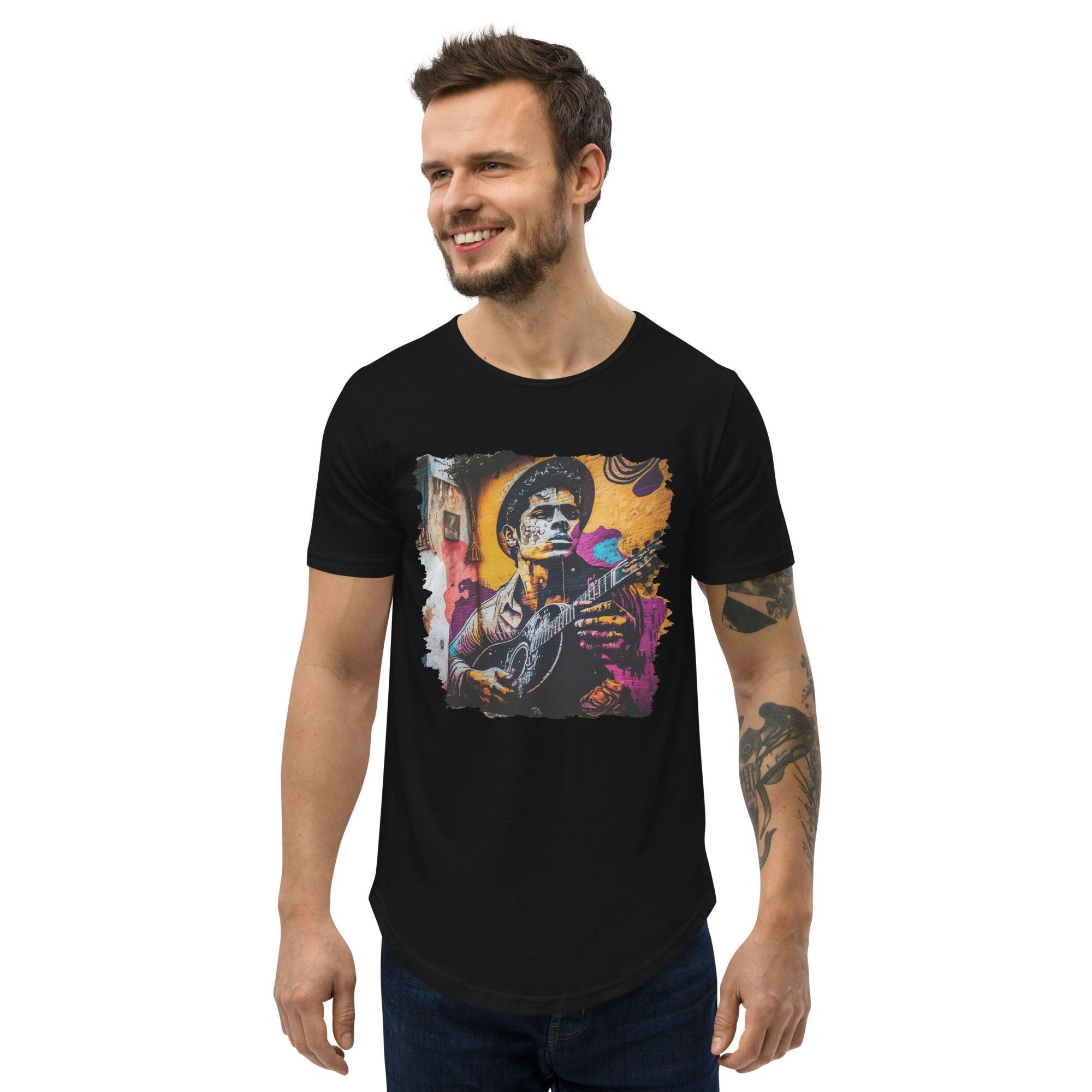 Melodies At His Fingertips Men's Curved Hem T-Shirt - Beyond T-shirts