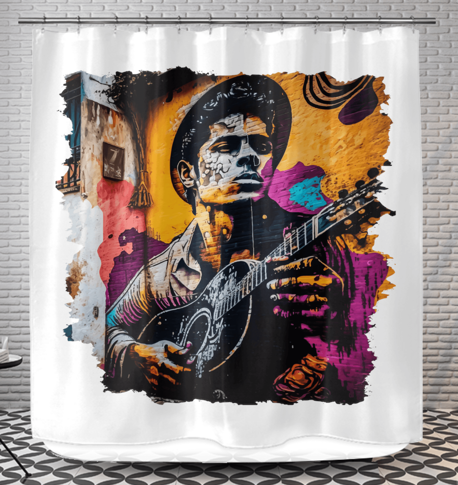 Melodies At His Fingertips Shower Curtain - Beyond T-shirts