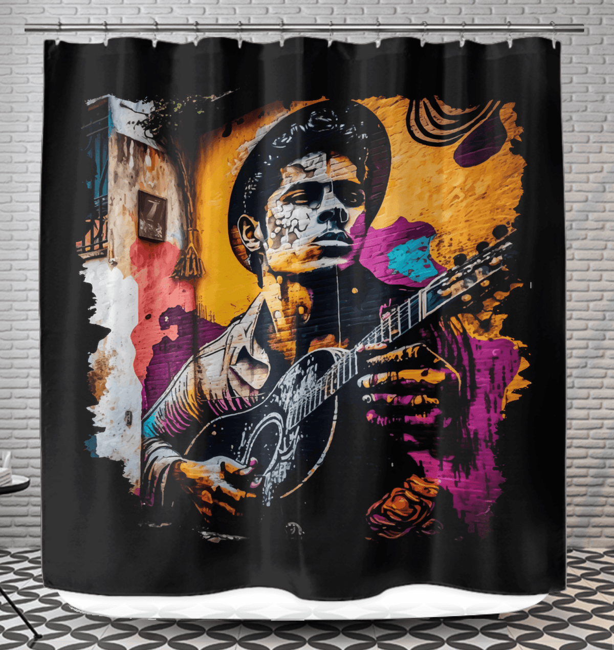 Melodies At His Fingertips Shower Curtain - Beyond T-shirts