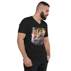 Melodies At His Fingertips Unisex Short Sleeve V-Neck T-Shirt - Beyond T-shirts