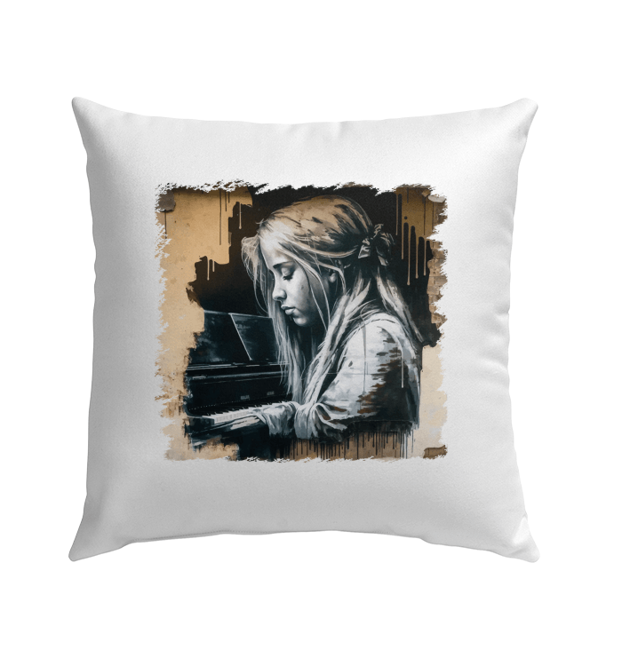 Melodies Flow Gracefully Outdoor Pillow - Beyond T-shirts