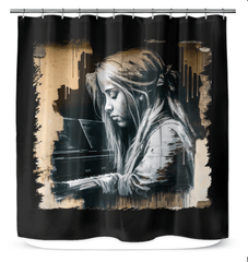 Melodies Flow Gracefully Shower Curtain - Beyond T-shirts