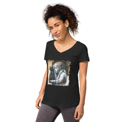 Melodies Flow Gracefully Women’s Fitted V-neck T-shirt - Beyond T-shirts