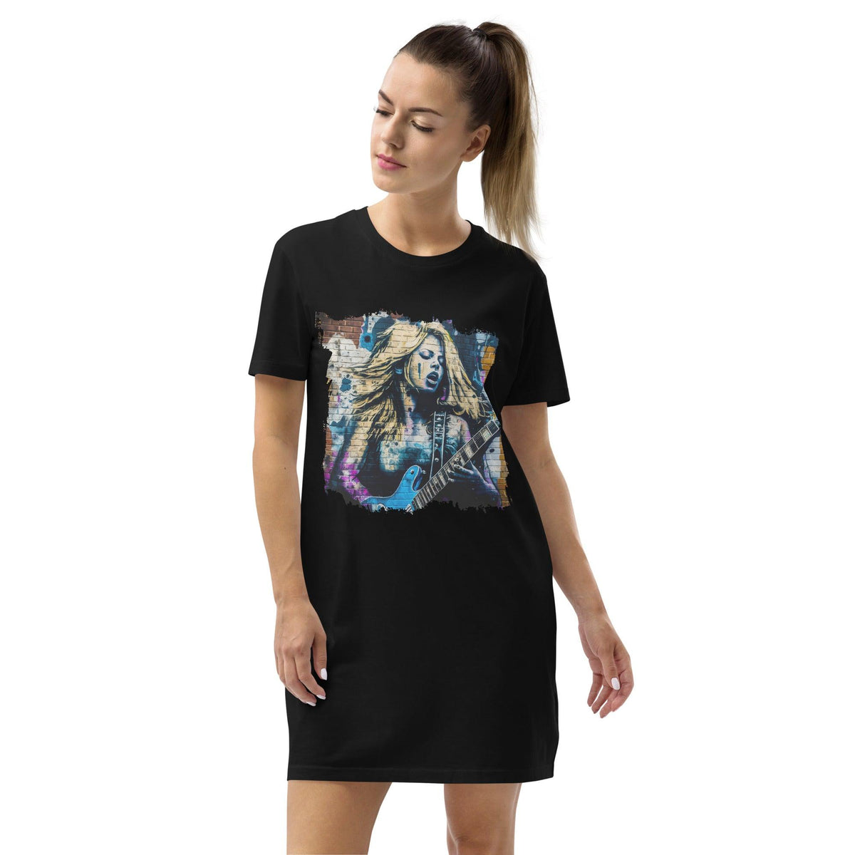 Melodies From Her Fingertips Organic Cotton T-shirt Dress - Beyond T-shirts