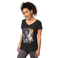 Melody Maker, Rhythm Keeper Women’s Fitted V-neck T-shirt - Beyond T-shirts