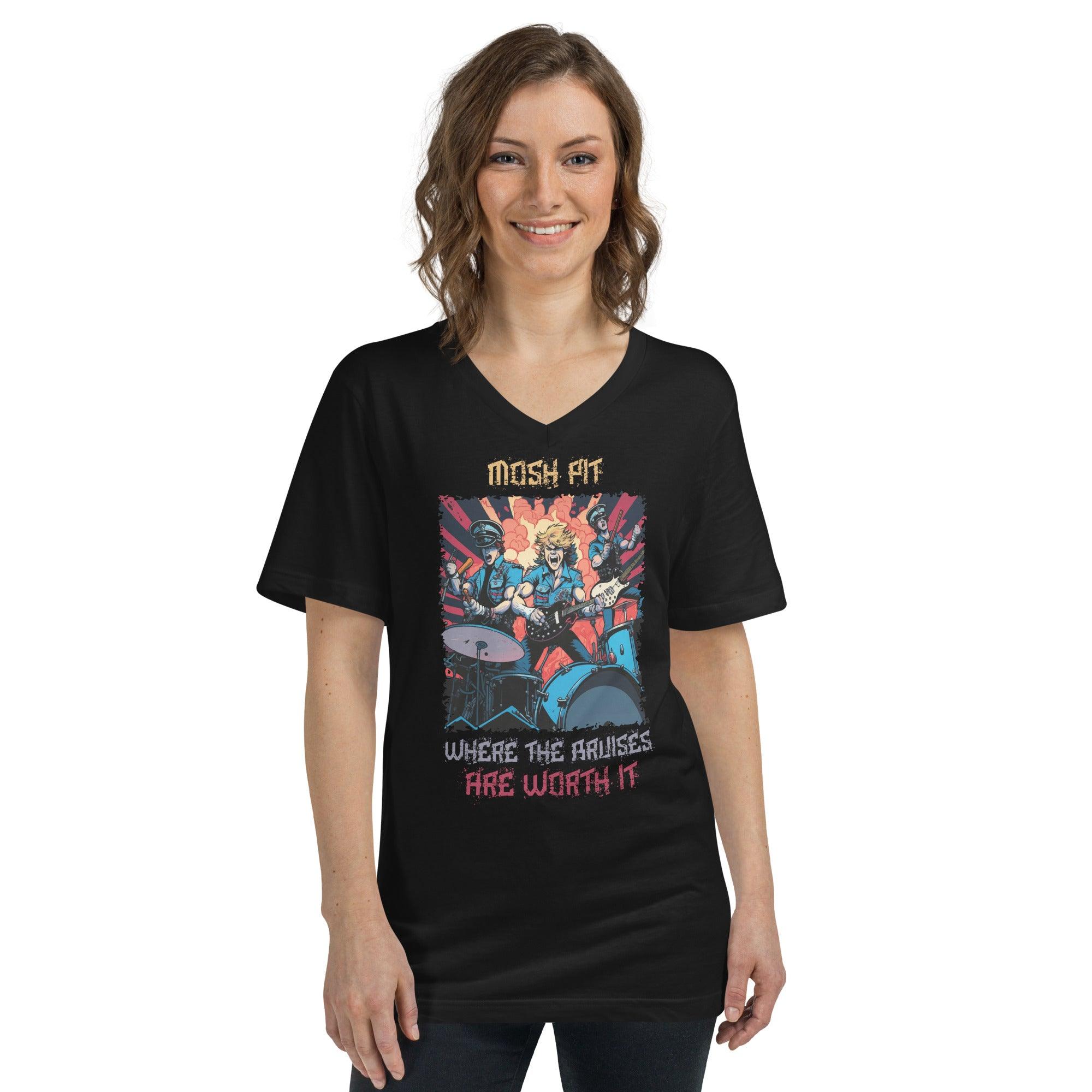 Mosh Pit Unisex Short Sleeve V-Neck T-Shirt - Beyond T-shirts