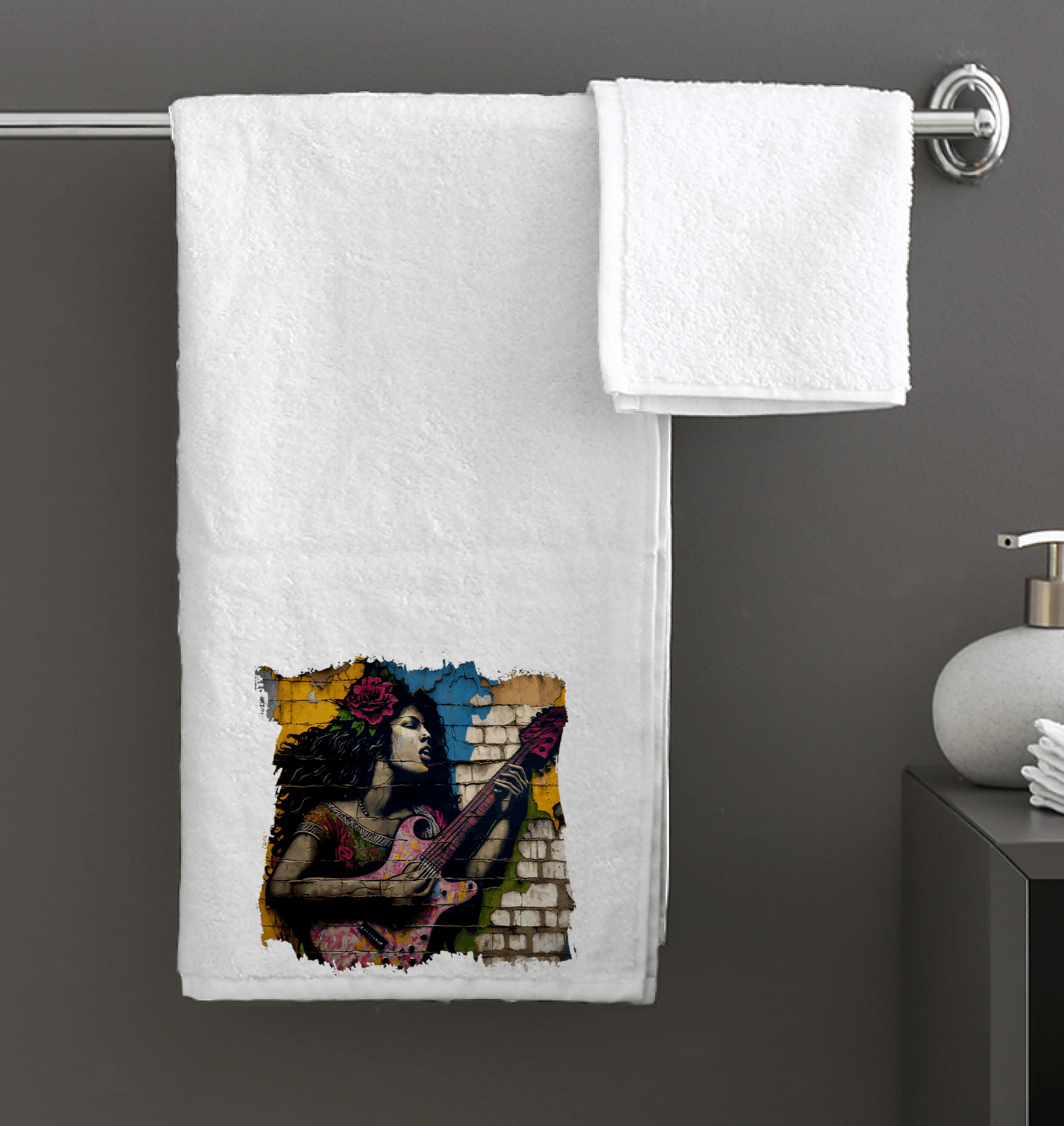 Music Fills Her Soul Bath Towel - Beyond T-shirts