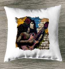 Music Fills Her Soul Indoor Pillow - Beyond T-shirts