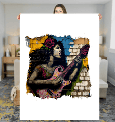 Music Fills Her Soul Sherpa Blanket - Beyond T-shirts