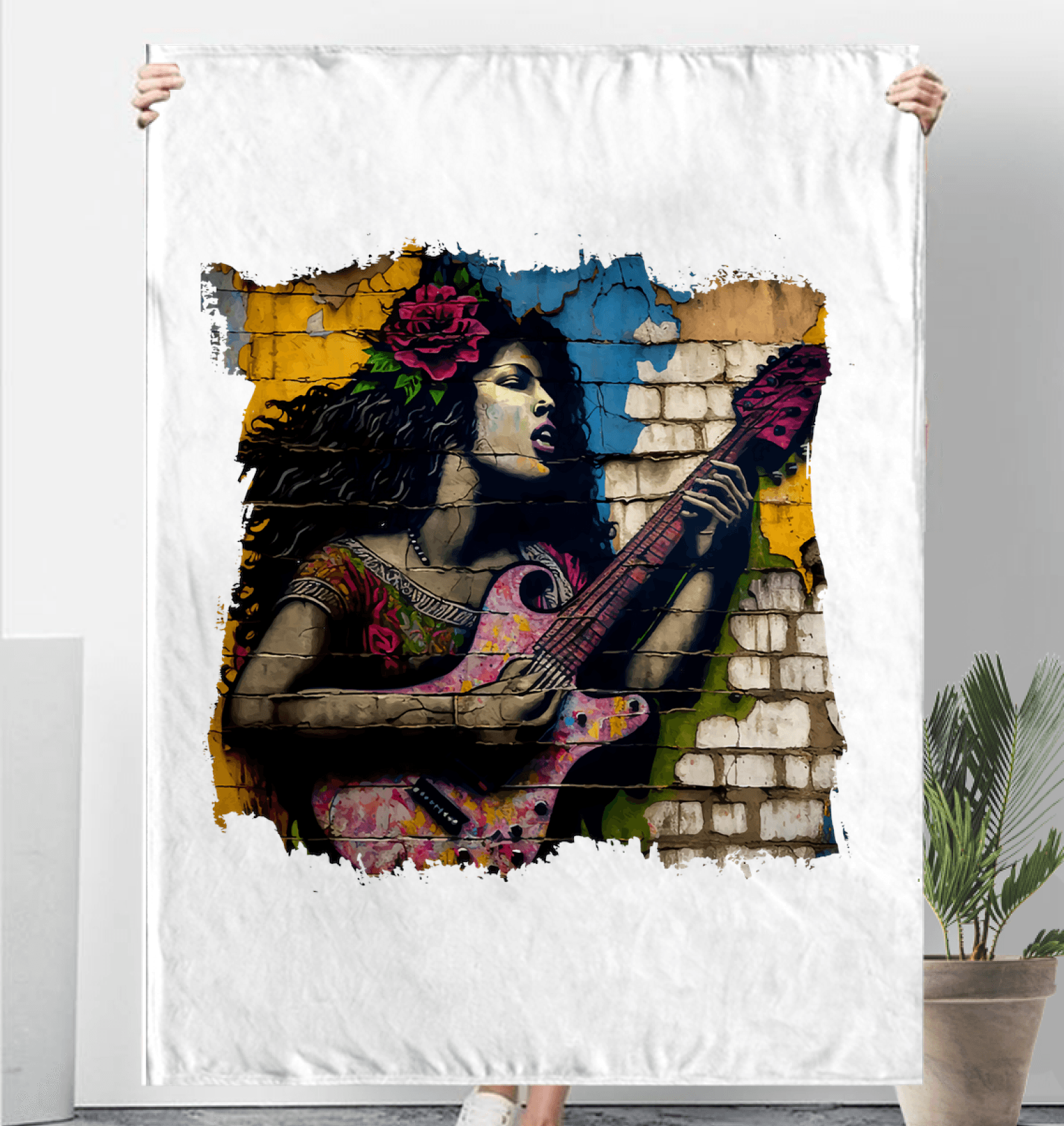 Music Fills Her Soul Sherpa Blanket - Beyond T-shirts