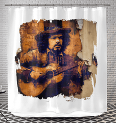 Music Fills His Heart Shower Curtain - Beyond T-shirts