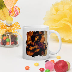 Music Fills His Heart White Glossy Mug - Beyond T-shirts