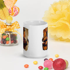 Music Fills His Heart White Glossy Mug - Beyond T-shirts