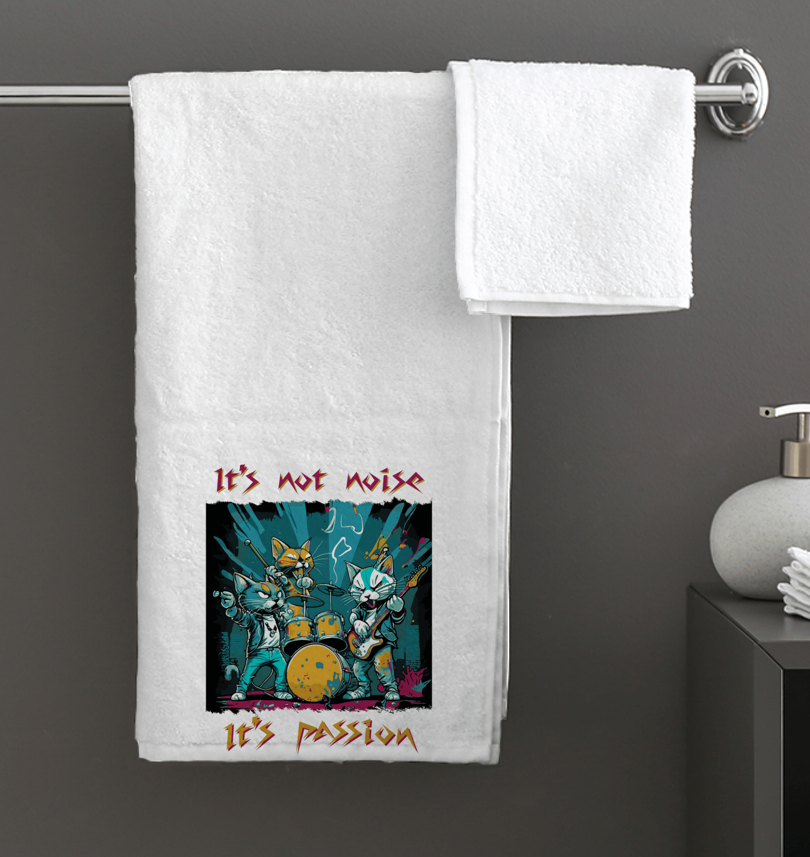 Music Is My Passion Bath Towel - Beyond T-shirts