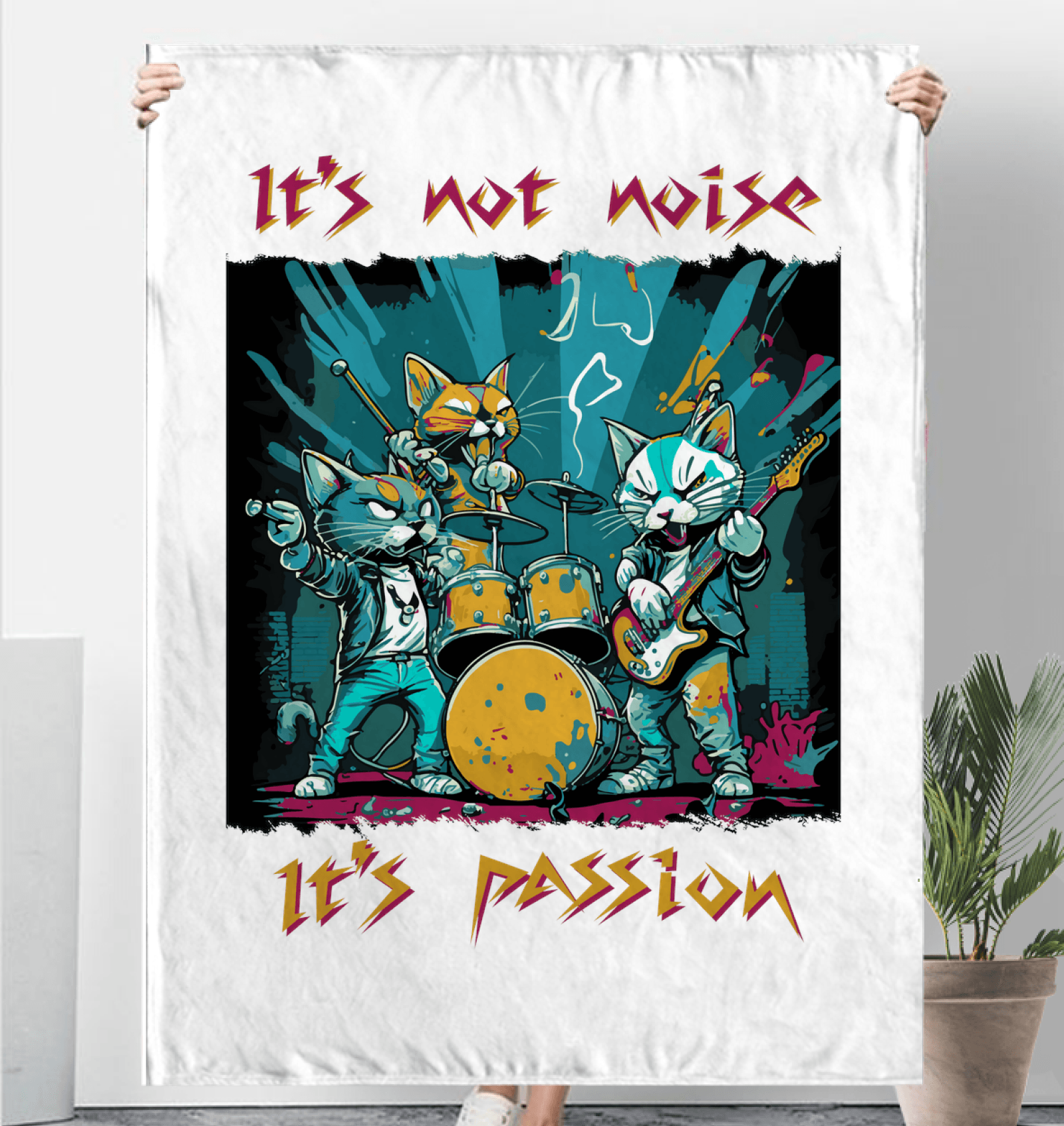 Music Is My Passion Sherpa Blanket - Beyond T-shirts