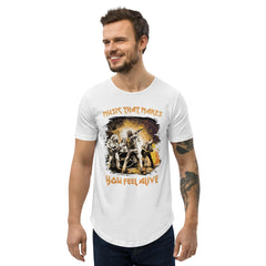 Music Makes You Alive Men's Curved Hem T-Shirt - Beyond T-shirts